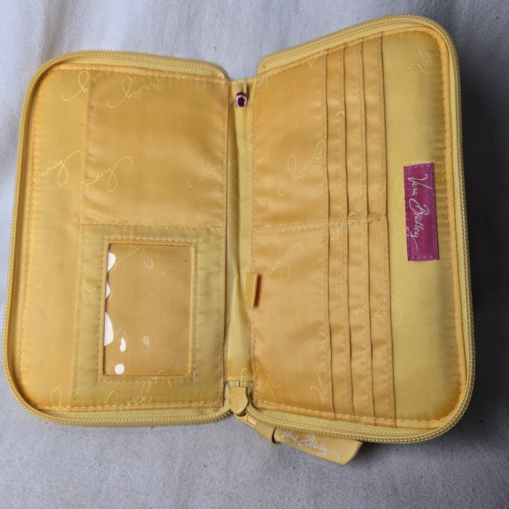 Vera Bradley Bali Gold 8" x 5" Wristlet Folding Wallet Zip Around - Picture 3 of 6